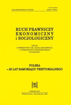 Ruch Prawniczy, Ekonomiczny i Socjologiczny 3/2015. Polska – 25 lat samorządu terytorialnego