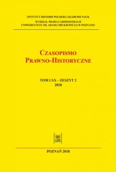 Czasopismo Prawno-Historyczne; tom LXX, zeszyt 2