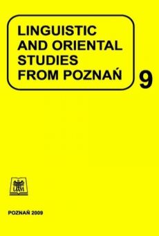 Linguistic and Oriental Studies from Poznań, Vol. 9
