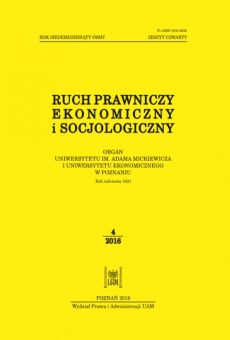 Ruch Prawniczy, Ekonomiczny i Socjologiczny 4/2016