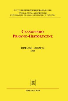 Czasopismo Prawno-Historyczne, tom LXXII, zeszyt 2
