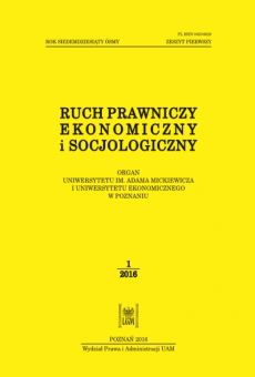 Ruch Prawniczy, Ekonomiczny i Socjologiczny 1/2016