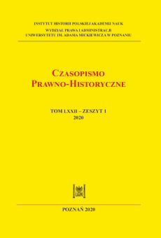 Czasopismo Prawno-Historyczne, tom LXXII, zeszyt 1