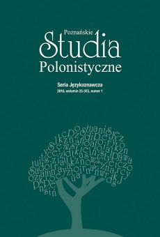 Poznańskie Studia Polonistyczne. Seria Językoznawcza, vol. 25 (45), nr 1