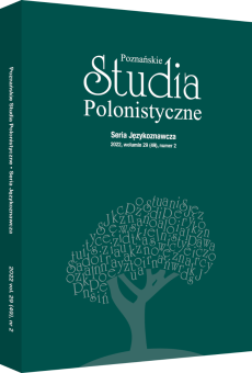 Poznańskie Studia Polonistyczne. Seria Językoznawcza, vol. 29 (49), nr 2