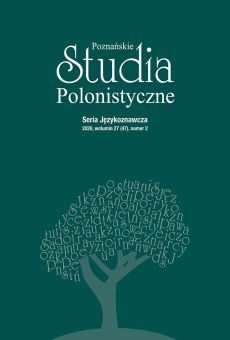 Poznańskie Studia Polonistyczne. Seria Językoznawcza, vol. 27 (47), nr 2