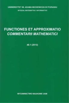 Functiones et Approximatio. Commentarii Mathematici 48.1 (2013)