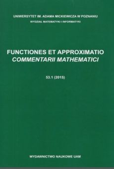 Functiones et Approximatio. Commentarii Mathematici 53.1 (2015)
