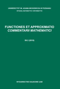 Functiones et Approximatio. Commentarii Mathematici 59.2 (2018)