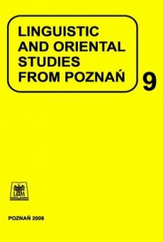 Linguistic and Oriental Studies from Poznań, Vol. 9