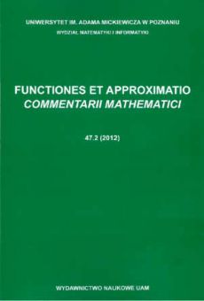 Functiones et Approximatio. Commentarii Mathematici 47.2 (2012)