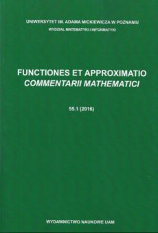 Functiones et Approximatio. Commentarii Mathematici 55.1 (2016)