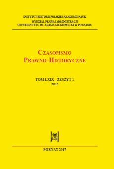Czasopismo Prawno-Historyczne; tom LXIX, zeszyt 1