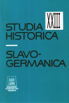 Studia Historica Slavo-Germanica XXIII