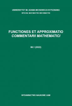 Functiones et Approximatio. Commentarii Mathematici 66.1 (2022) 