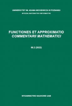 Functiones et Approximatio. Commentarii Mathematici 66.2 (2022) 