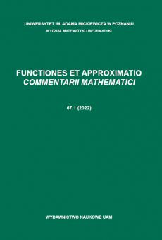 Functiones et Approximatio. Commentarii Mathematici 67.1 (2022) 