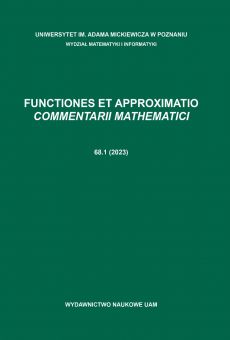 Functiones et Approximatio. Commentarii Mathematici 68.1 (2023) 