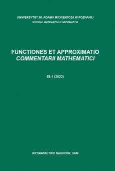 Functiones et Approximatio. Commentarii Mathematici 69.1 (2023) 