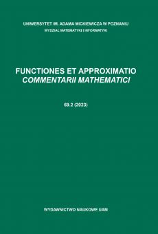 Functiones et Approximatio. Commentarii Mathematici 69.2 (2023) 