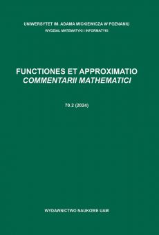 Functiones et Approximatio. Commentarii Mathematici 70.2 (2024) 