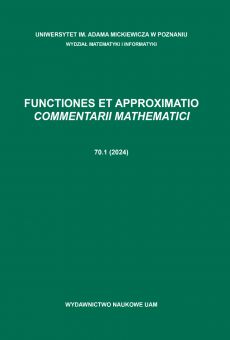 Functiones et Approximatio. Commentarii Mathematici 70.1 (2024) 