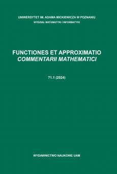 Functiones et Approximatio. Commentarii Mathematici 71.1 (2024) 