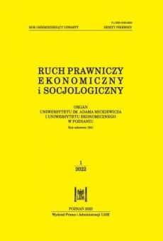 Ruch Prawniczy, Ekonomiczny i Socjologiczny 1/2022